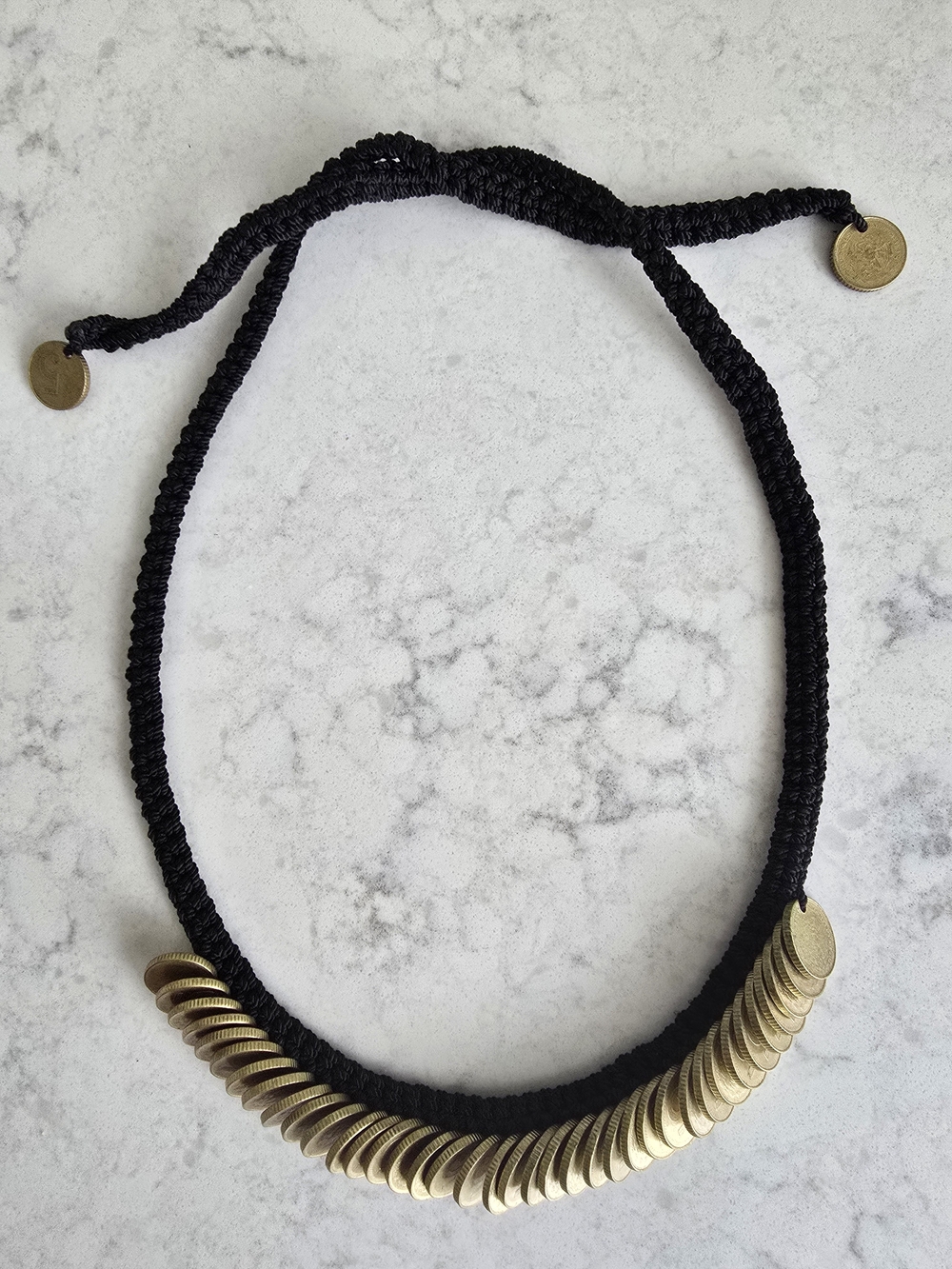 VINTAGE ARTISANAL MEXICAN COIN STATEMENT NECKLACE NWOT